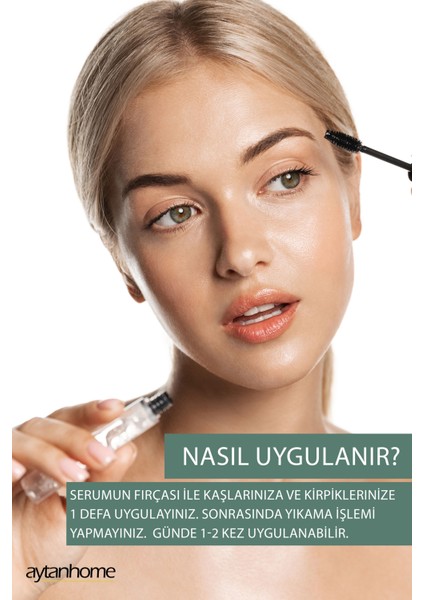 Aytan Home Bitkisel Kaş Kirpik Bakım Serumu (10 Doğal Karışım) Keratin ve Argan Yağlı 10ML