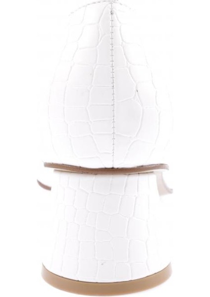 4320-23Y Kadin Metal Aksesuarli Sivri Burun Kalin Kisa Topuklu Ayakkabi fırsatları