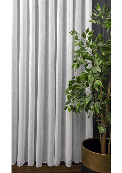 Taç Kumlu Keten Krem 1/3 Sık Pile Tül Perde Tek Kanat - Krem 100 x 270 cm fırsatları