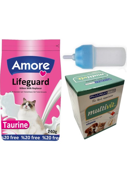 Lifeguard Yavru Kedi Süt Tozu 240GR + Biberon + Multivitamin