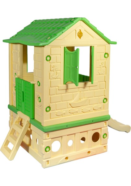 Çocuk Oyun Parkı - 2 Kapılı Kaydıraklı Oyun Evi - Anaokulu - Kreş - Çocuk - Kaydırak - Çocuk Aktivite modelleri