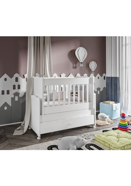 Berry Sallanabilen, Çekmeceli Anne Yanı Mdf Beşik (50X90CM)