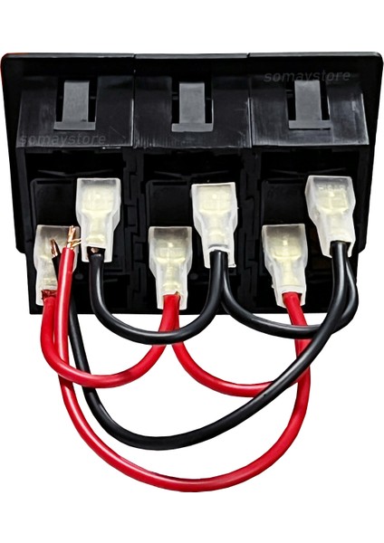 Switch Panel 3 Anahtar Slim Model 12-24V Plastik Çerçeveli Kırmızı fiyatları