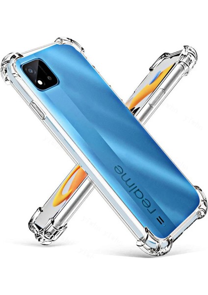 Realme C11 ile Uyumlu Kapak Airbag Antishock Köşe Korumalı Şeffaf Silikon Kılıf