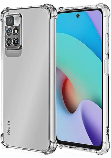 Xiaomi Redmi 10 ile Uyumlu Kapak Kamera Korumalı Şeffaf Airbag Antishock Köşe Korumalı Silikon Şeffaf Kılıf