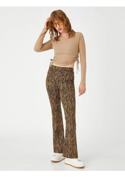 Uzun Kollu Tişört Crop Büzgülü modelleri
