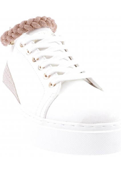 ES851-23Y Kadin Kalin Taban Halhal Detayli Silver Taşli Sneakers Ayakkabi fiyatları