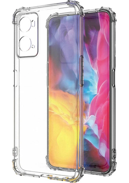 Case World Caseworld Oppo A76 ile Uyumlu Kapak Kamera Korumalı Şeffaf Airbag Antishock Köşe Korumalı Silikon Şeffaf Kılıf