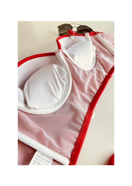 Kırmızı Yüksek Bel Bikini Alt Üst Takım indirimleri