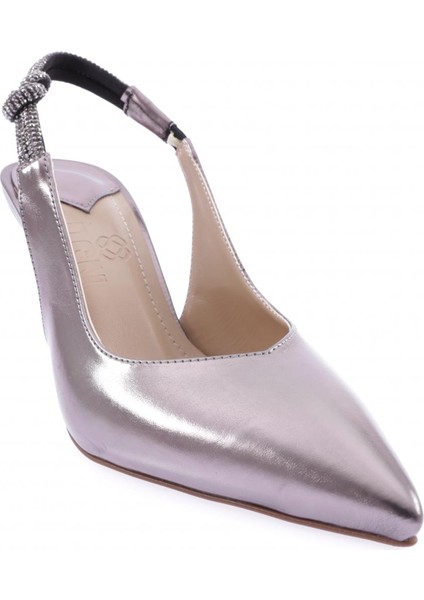 2025-23Y Kadin Silver Taşli Lastik Detayli Ince Topuklu Ayakkabi fiyatları