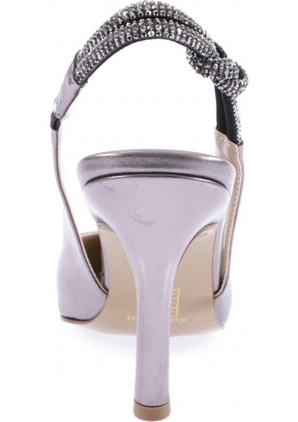 2025-23Y Kadin Silver Taşli Lastik Detayli Ince Topuklu Ayakkabi fırsatları