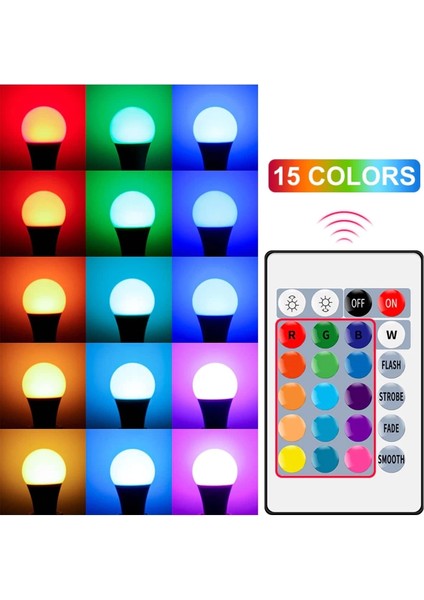 CT-4058 9W E-27 Duy Kumandalı Rgb LED Ampul modelleri