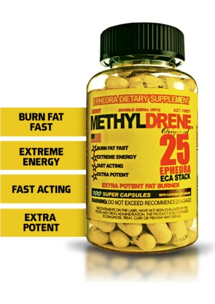 Cloma Pharma Classic Nutrition Methyldrene 25 Fat Burner, Pack Of 100 Capsules