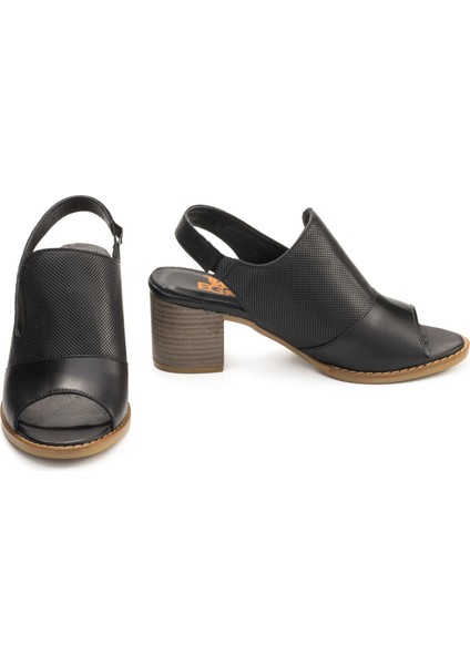 Kadın Hakiki Deri Topuklu Şık Sandalet - Açık Ayakkabı