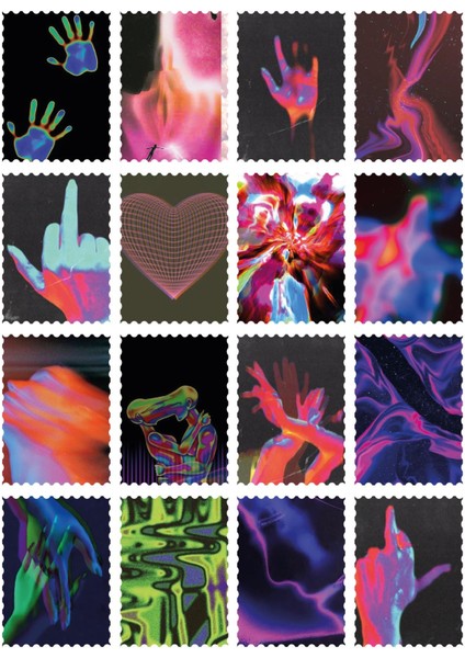Colorfull Pul Koleksiyonu Sticker Seti (16 Adet)