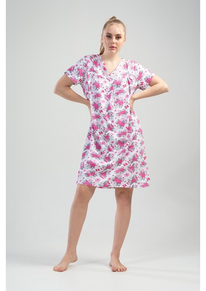 Pamuklu Babaanne Kısa Kol Kısa Gecelik fiyatları