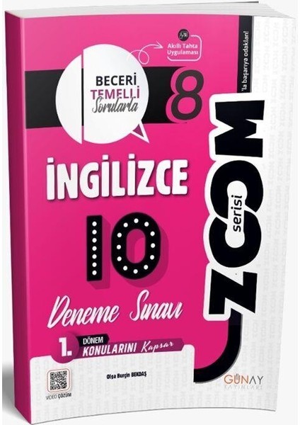 Günay 8. Sınıf Ingilizce 1. Dönem 10 Lu Zoom Serisi Deneme Sınavı
