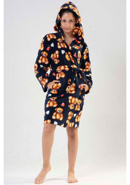 Vıenetta Kız Cocuk Polar Kapsonlu Ceplı Sabahlık