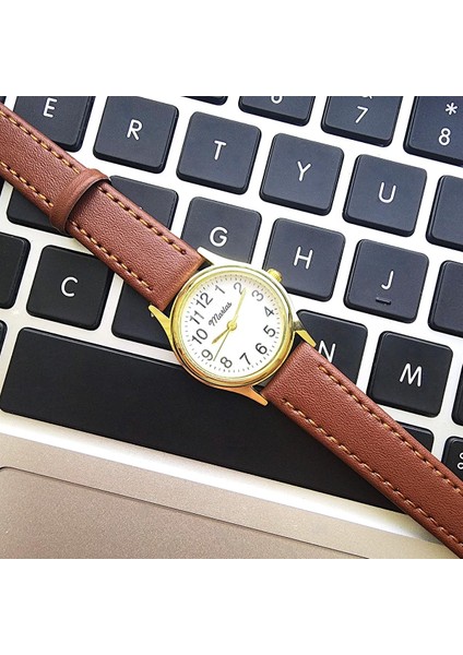 Retro Kadın Kol Saati, Vintage Tasarım, Klasik Tasarım, Altın / Gold Rengi, Minimal, Kayışlı modelleri