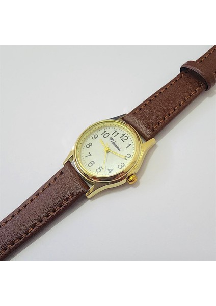 Retro Kadın Kol Saati, Vintage Tasarım, Klasik Tasarım, Altın / Gold Rengi, Minimal, Kayışlı fırsatları