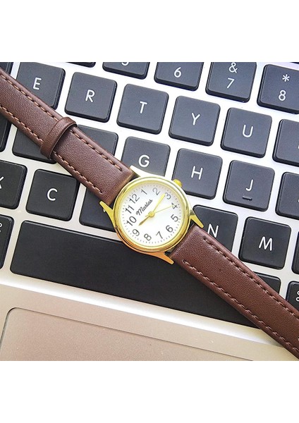 Retro Kadın Saati, Vintage Tasarım, Klasik Tasarım, Altın / Gold Rengi, Minimal, Kayışlı fırsatları