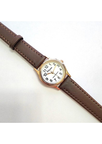 Retro Kadın Saati, Vintage Tasarım, Klasik Tasarım, Rose Gold Rengi, Minimal, Kayışlı, Ikonik modelleri