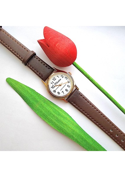 Retro Kadın Saati, Vintage Tasarım, Klasik Tasarım, Rose Gold Rengi, Minimal, Kayışlı, Ikonik indirimleri
