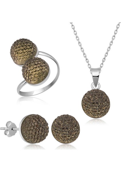 Gümüş Kristal Kadın Set