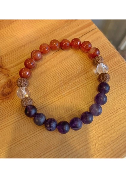 Sertifikalı Akik - Rusraksha - Ametist Bileklik