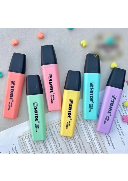 Pastel Renkler 6lı Fosforlu Kalem