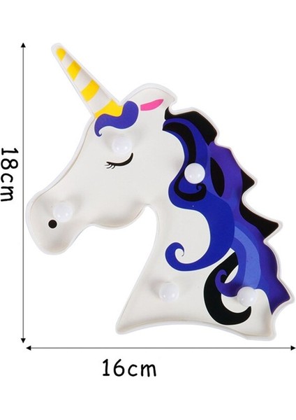 Buffer® 3D Unicorn Dekorlu Pilli LED Masa ve Gece Lambası