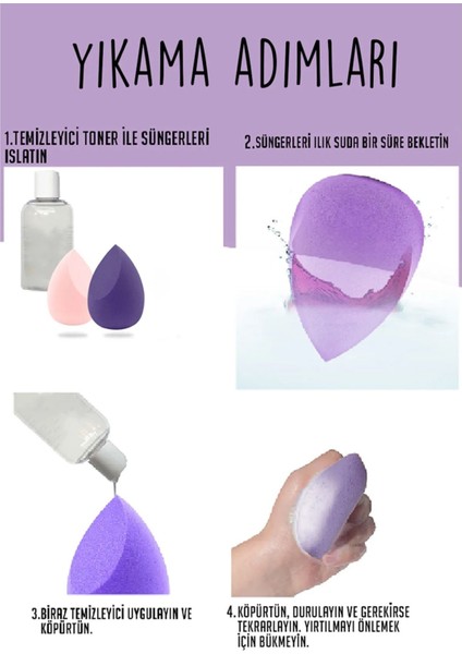 Mujgan Beauty Blender Makyaj Süngeri Seti (4 Parça)