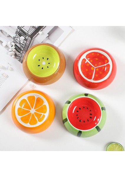 1 Adet Kedi ve Köpek Içinmeyve Seramik Kase Besleyici - Yeşil (Yurt Dışından) fiyatları