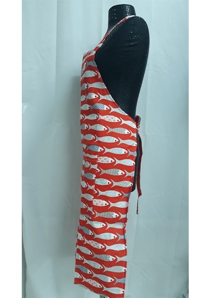 Zenica Mutfak Önlüğü Modeli-Balıklar Kırmızı modelleri