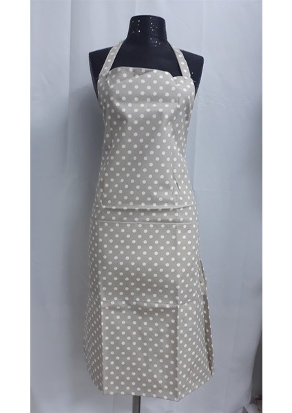 Zenica Mutfak Önlüğü Modeli-Puanlı Bej