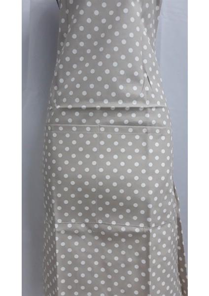 Zenica Mutfak Önlüğü Modeli-Puanlı Bej modelleri