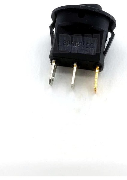 12V Mini Yuvarlak Anahtar 1-0-2 Siyah Rocker Switch