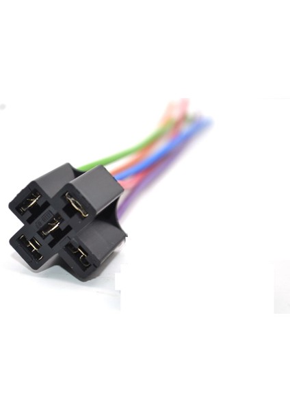 Mini Röle Soketi 4 - 5 Fişli Bakır Kablolu Pirinç Terminalli 1.50MM Kablo-5 Fiş