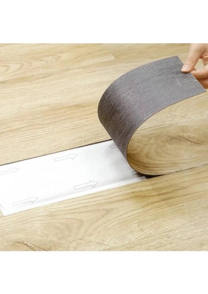Renklievim Naturel Bej Yapışkanlı Ahşap Pvc Yer Döşeme Parkesi 36 Adet