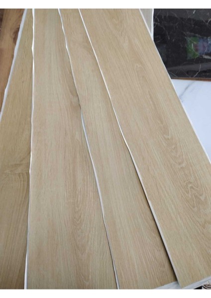 Renklievim Naturel Bej Yapışkanlı Ahşap Pvc Yer Döşeme Parkesi 36 Adet