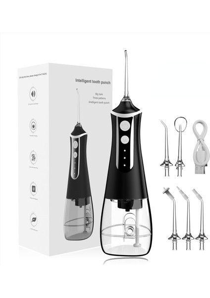 Oral Irrigator Diş Ölçekleyici 4 Hız Ayarı Diş Duşu Taşınabilir Diş Su Jeti 300 ml Ipx6 Su Geçirmez Diş Temizleyici (Yurt Dışından)