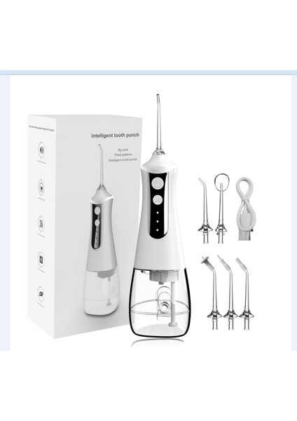 Oral Irrigator Diş Ölçekleyici 4 Hız Ayarı Diş Duşu Taşınabilir Diş Su Jeti 300 ml Ipx6 Su Geçirmez Diş Temizleyici (Yurt Dışından)