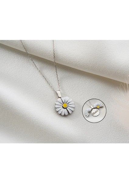 925 Ayar Gümüş Açılır Kapanır Papatya Isim Kolye fiyatları