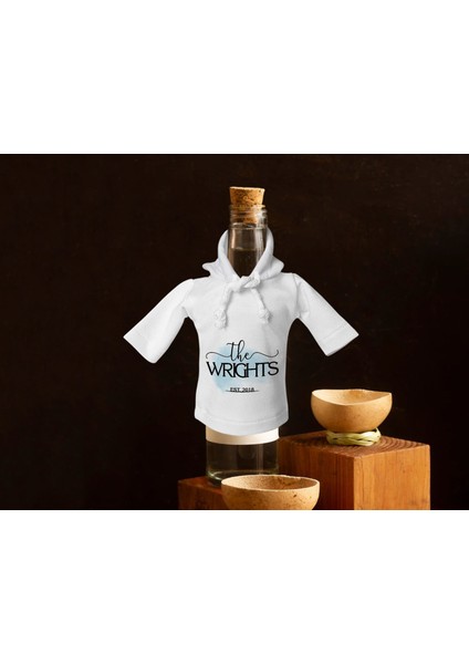 Kişiye Özel Mini Beyaz Içki Şişesi Tişörtü , Ev Bar Dekoru, Viski, Şarap, Votka, Rakı Şişesi Tişörtü, Ev Barı-14 modelleri