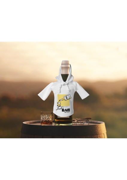 Kişiye Özel Mini Beyaz Içki Şişesi Tişörtü , Ev Bar Dekoru, Viski, Şarap, Votka, Rakı Şişesi Tişörtü, Ev Barı-10