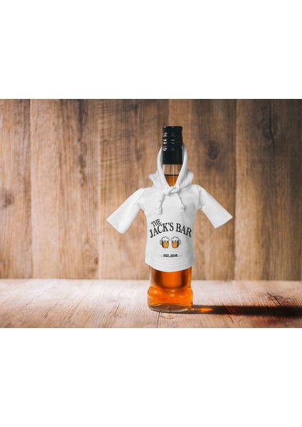 Kişiye Özel Mini Beyaz Içki Şişesi Tişörtü , Ev Bar Dekoru, Viski, Şarap, Votka, Rakı Şişesi Tişörtü, Ev Barı-2 modelleri