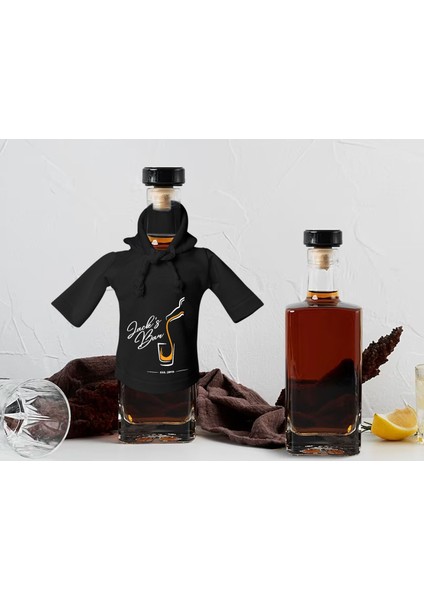 Kişiye Özel Mini Siyah Içki Şişesi Tişörtü , Ev Bar Dekoru, Viski, Şarap, Votka, Rakı Şişesi Tişörtü, Ev Barı-11 modelleri