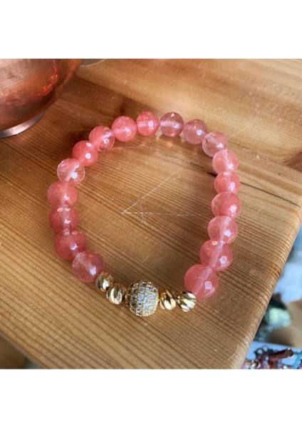 Sertifikalı Pembe Kuvars Bileklik