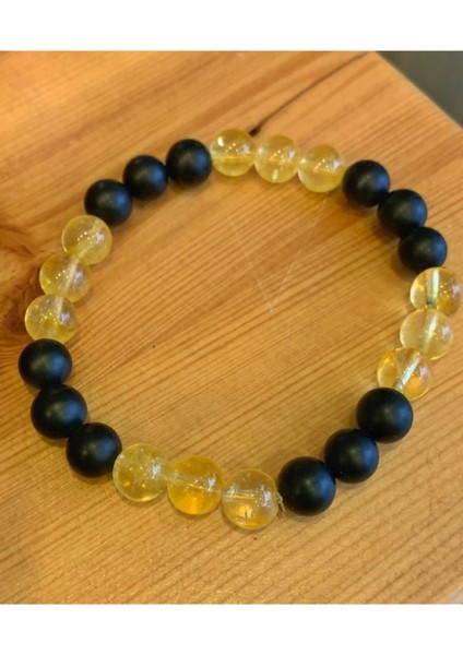 Sertifikalı Sitrin & Oniks Taşı Bileklik