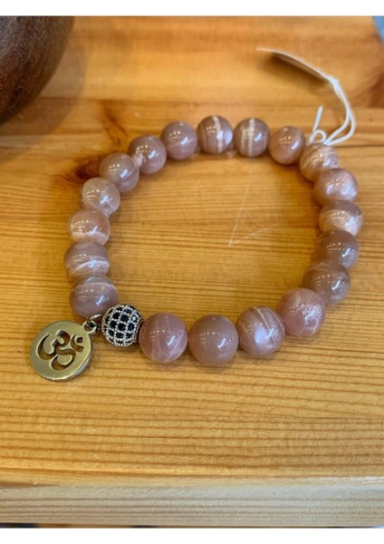 Sertifikalı Güneş Taşı Om (Aum) Sembolü Bileklik